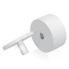 2'' Diameter X 1'' Barrel Length, Affordable Aluminum Standoffs, White Coated Finish Easy Fasten Standoff (For Inside / Outside use) [Required Material Hole Size: 7/16'']