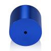 2'' Diameter X 1-1/2'' Barrel Length, Affordable Aluminum Standoffs, Blue Anodized Finish Easy Fasten Standoff (For Inside / Outside use) [Required Material Hole Size: 7/16'']