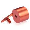 (Set of 4) 2'' Diameter X 1-1/2'' Barrel Length, Affordable Aluminum Standoffs, Copper Anodized Finish Standoff and (4) 2216Z Screws and (4) LANC1 Anchors for concrete/drywall (For Inside/Outside) [Required Material Hole Size: 7/16'']