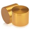 2'' Diameter X 1-1/2'' Barrel Length, Affordable Aluminum Standoffs, Gold Anodized Finish Easy Fasten Standoff (For Inside / Outside use) [Required Material Hole Size: 7/16'']