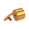 (Set of 4) 2'' Diameter X 1-1/2'' Barrel Length, Affordable Aluminum Standoffs, Gold Anodized Finish Standoff and (4) 2216Z Screws and (4) LANC1 Anchors for concrete/drywall (For Inside/Outside) [Required Material Hole Size: 7/16'']
