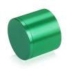 (Set of 4) 2'' Diameter X 1-1/2'' Barrel Length, Affordable Aluminum Standoffs, Green Anodized Finish Standoff and (4) 2216Z Screws and (4) LANC1 Anchors for concrete/drywall (For Inside/Outside) [Required Material Hole Size: 7/16'']
