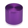 (Set of 4) 2'' Diameter X 1-1/2'' Barrel Length, Affordable Aluminum Standoffs, Purple Anodized Finish Standoff and (4) 2216Z Screws and (4) LANC1 Anchors for concrete/drywall (For Inside/Outside) [Required Material Hole Size: 7/16'']