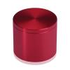 2'' Diameter X 1-1/2'' Barrel Length, Affordable Aluminum Standoffs, Cherry Red Anodized Finish Easy Fasten Standoff (For Inside / Outside use) [Required Material Hole Size: 7/16'']