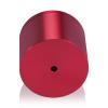 (Set of 4) 2'' Diameter X 1-1/2'' Barrel Length, Affordable Aluminum Standoffs, Cherry Red Anodized Finish Standoff and (4) 2216Z Screws and (4) LANC1 Anchors for concrete/drywall (For Inside/Outside) [Required Material Hole Size: 7/16'']