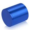 (Set of 4) 2'' Diameter X 2'' Barrel Length, Affordable Aluminum Standoffs, Blue Anodized Finish Standoff and (4) 2216Z Screws and (4) LANC1 Anchors for concrete/drywall (For Inside/Outside) [Required Material Hole Size: 7/16'']