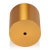2'' Diameter X 2'' Barrel Length, Affordable Aluminum Standoffs, Gold Anodized Finish Easy Fasten Standoff (For Inside / Outside use) [Required Material Hole Size: 7/16'']