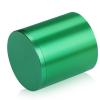 (Set of 4) 2'' Diameter X 2'' Barrel Length, Affordable Aluminum Standoffs, Green Anodized Finish Standoff and (4) 2216Z Screws and (4) LANC1 Anchors for concrete/drywall (For Inside/Outside) [Required Material Hole Size: 7/16'']