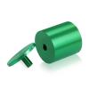 (Set of 4) 2'' Diameter X 2'' Barrel Length, Affordable Aluminum Standoffs, Green Anodized Finish Standoff and (4) 2216Z Screws and (4) LANC1 Anchors for concrete/drywall (For Inside/Outside) [Required Material Hole Size: 7/16'']