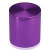 (Set of 4) 2'' Diameter X 2'' Barrel Length, Affordable Aluminum Standoffs, Purple Anodized Finish Standoff and (4) 2216Z Screws and (4) LANC1 Anchors for concrete/drywall (For Inside/Outside) [Required Material Hole Size: 7/16'']