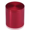 (Set of 4) 2'' Diameter X 2'' Barrel Length, Affordable Aluminum Standoffs, Cherry Red Anodized Finish Standoff and (4) 2216Z Screws and (4) LANC1 Anchors for concrete/drywall (For Inside/Outside) [Required Material Hole Size: 7/16'']