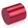 (Set of 4) 2'' Diameter X 2'' Barrel Length, Affordable Aluminum Standoffs, Cherry Red Anodized Finish Standoff and (4) 2216Z Screws and (4) LANC1 Anchors for concrete/drywall (For Inside/Outside) [Required Material Hole Size: 7/16'']