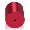(Set of 4) 2'' Diameter X 2'' Barrel Length, Affordable Aluminum Standoffs, Cherry Red Anodized Finish Standoff and (4) 2216Z Screws and (4) LANC1 Anchors for concrete/drywall (For Inside/Outside) [Required Material Hole Size: 7/16'']