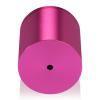 (Set of 4) 2'' Diameter X 2'' Barrel Length, Affordable Aluminum Standoffs, Rosy Pink Anodized Finish Standoff and (4) 2216Z Screws and (4) LANC1 Anchors for concrete/drywall (For Inside/Outside) [Required Material Hole Size: 7/16'']