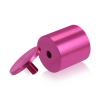 (Set of 4) 2'' Diameter X 2'' Barrel Length, Affordable Aluminum Standoffs, Rosy Pink Anodized Finish Standoff and (4) 2216Z Screws and (4) LANC1 Anchors for concrete/drywall (For Inside/Outside) [Required Material Hole Size: 7/16'']