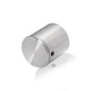 1'' Diameter x 1'' Barrel Length, Stainless Steel Glass Standoff Satin Brushed Finish Grade 304  (Indoor or Outdoor Use) [Required Material Hole Size: 7/16'']