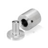 1'' Diameter x 1'' Barrel Length, Stainless Steel Glass Standoff Satin Brushed Finish Grade 304  (Indoor or Outdoor Use) [Required Material Hole Size: 7/16'']