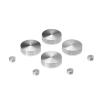 Set of 4 Screw Cover, Diameter: 1'', Aluminum Clear Shiny Anodized Finish, (Indoor or Outdoor Use)