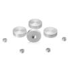 Set of 4 Screw Cover, Diameter: 1'', Aluminum Clear Anodized Finish, (Indoor or Outdoor Use)