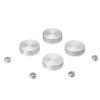 Set of 4 Screw Cover, Diameter: 1'', Aluminum Clear Anodized Finish, (Indoor or Outdoor Use)