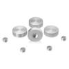 Set of 4 Screw Cover, Diameter: 7/8'', Aluminum Clear Anodized Finish, (Indoor or Outdoor Use)