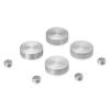 Set of 4 Screw Cover, Diameter: 7/8'', Aluminum Clear Anodized Finish, (Indoor or Outdoor Use)