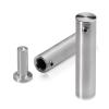 1/2'' Diameter x 2'' Barrel Length, Stainless Steel Glass Standoff Satin Brushed Finish Grade 304  (Indoor or Outdoor Use) [Required Material Hole Size: 5/16'']