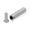 1/2'' Diameter x 2'' Barrel Length, Stainless Steel Glass Standoff Satin Brushed Finish  (Indoor) [Required Material Hole Size: 5/16'']