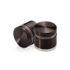 1'' Diameter X 1/2'' Barrel Length, Aluminum Flat Head Standoffs, Bronze Anodized Finish Easy Fasten Standoff (For Inside / Outside use) Tamper Proof Standoff [Required Material Hole Size: 7/16'']