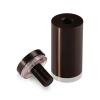 1'' Diameter X 1-3/4'' Barrel Length, Aluminum Flat Head Standoffs, Bronze Anodized Finish Easy Fasten Standoff (For Inside / Outside use) Tamper Proof Standoff [Required Material Hole Size: 7/16'']