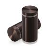 1'' Diameter X 1-3/4'' Barrel Length, Aluminum Flat Head Standoffs, Bronze Anodized Finish Easy Fasten Standoff (For Inside / Outside use) Tamper Proof Standoff [Required Material Hole Size: 7/16'']