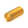 1'' Diameter X 1-3/4'' Barrel Length, Aluminum Flat Head Standoffs, Gold Anodized Finish Easy Fasten Standoff (For Inside / Outside use) Tamper Proof Standoff [Required Material Hole Size: 7/16'']