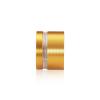1-1/4'' Diameter X 1/2'' Barrel Length, Aluminum Flat Head Standoffs, Gold Anodized Finish Easy Fasten Standoff (For Inside / Outside use) Tamper Proof Standoff [Required Material Hole Size: 7/16'']