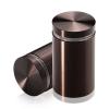 1-1/4'' Diameter X 1-3/4'' Barrel Length, Aluminum Flat Head Standoffs, Bronze Anodized Finish Easy Fasten Standoff (For Inside / Outside use) Tamper Proof Standoff [Required Material Hole Size: 7/16'']