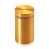 1-1/4'' Diameter X 1-3/4'' Barrel Length, Aluminum Flat Head Standoffs, Gold Anodized Finish Easy Fasten Standoff (For Inside / Outside use) Tamper Proof Standoff [Required Material Hole Size: 7/16'']