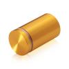 1-1/4'' Diameter X 1-3/4'' Barrel Length, Aluminum Flat Head Standoffs, Gold Anodized Finish Easy Fasten Standoff (For Inside / Outside use) Tamper Proof Standoff [Required Material Hole Size: 7/16'']