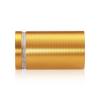 1-1/4'' Diameter X 1-3/4'' Barrel Length, Aluminum Flat Head Standoffs, Gold Anodized Finish Easy Fasten Standoff (For Inside / Outside use) Tamper Proof Standoff [Required Material Hole Size: 7/16'']