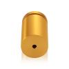 1-1/4'' Diameter X 1-3/4'' Barrel Length, Aluminum Flat Head Standoffs, Gold Anodized Finish Easy Fasten Standoff (For Inside / Outside use) Tamper Proof Standoff [Required Material Hole Size: 7/16'']