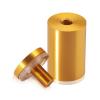 1-1/4'' Diameter X 1-3/4'' Barrel Length, Aluminum Flat Head Standoffs, Gold Anodized Finish Easy Fasten Standoff (For Inside / Outside use) Tamper Proof Standoff [Required Material Hole Size: 7/16'']