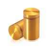 1-1/4'' Diameter X 1-3/4'' Barrel Length, Aluminum Flat Head Standoffs, Gold Anodized Finish Easy Fasten Standoff (For Inside / Outside use) Tamper Proof Standoff [Required Material Hole Size: 7/16'']