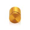 1-1/4'' Diameter X 1'' Barrel Length, Aluminum Flat Head Standoffs, Gold Anodized Finish Easy Fasten Standoff (For Inside / Outside use) Tamper Proof Standoff [Required Material Hole Size: 7/16'']