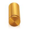 1-1/4'' Diameter X 2-1/2'' Barrel Length, Aluminum Flat Head Standoffs, Gold Anodized Finish Easy Fasten Standoff (For Inside / Outside use) Tamper Proof Standoff [Required Material Hole Size: 7/16'']