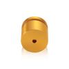 1-1/4'' Diameter X 3/4'' Barrel Length, Aluminum Flat Head Standoffs, Gold Anodized Finish Easy Fasten Standoff (For Inside / Outside use) Tamper Proof Standoff [Required Material Hole Size: 7/16'']