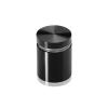 1'' Diameter X 1'' Barrel Length, Aluminum Flat Head Standoffs, Black Anodized Finish Easy Fasten Standoff (For Inside / Outside use) Tamper Proof Standoff [Required Material Hole Size: 7/16'']