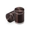 1'' Diameter X 1'' Barrel Length, Aluminum Flat Head Standoffs, Bronze Anodized Finish Easy Fasten Standoff (For Inside / Outside use) Tamper Proof Standoff [Required Material Hole Size: 7/16'']