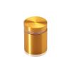 1'' Diameter X 1'' Barrel Length, Aluminum Flat Head Standoffs, Gold Anodized Finish Easy Fasten Standoff (For Inside / Outside use) Tamper Proof Standoff [Required Material Hole Size: 7/16'']