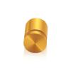 1'' Diameter X 1'' Barrel Length, Aluminum Flat Head Standoffs, Gold Anodized Finish Easy Fasten Standoff (For Inside / Outside use) Tamper Proof Standoff [Required Material Hole Size: 7/16'']
