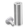 1'' Diameter X 2-1/2'' Barrel Length, Aluminum Flat Head Standoffs, Shiny Anodized Finish Easy Fasten Standoff (For Inside / Outside use) Tamper Proof Standoff [Required Material Hole Size: 7/16'']