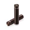 1/2'' Diameter X 1-3/4'' Barrel Length, Aluminum Flat Head Standoffs, Bronze Anodized Finish Easy Fasten Standoff (For Inside / Outside use) Tamper Proof Standoff [Required Material Hole Size: 3/8'']