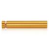 1/2'' Diameter X 2-1/2'' Barrel Length, Aluminum Flat Head Standoffs, Gold Anodized Finish Easy Fasten Standoff (For Inside / Outside use) Tamper Proof Standoff [Required Material Hole Size: 3/8'']